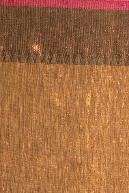 Kanaka Glow Antique Gold Tissue Saree with Zari Border