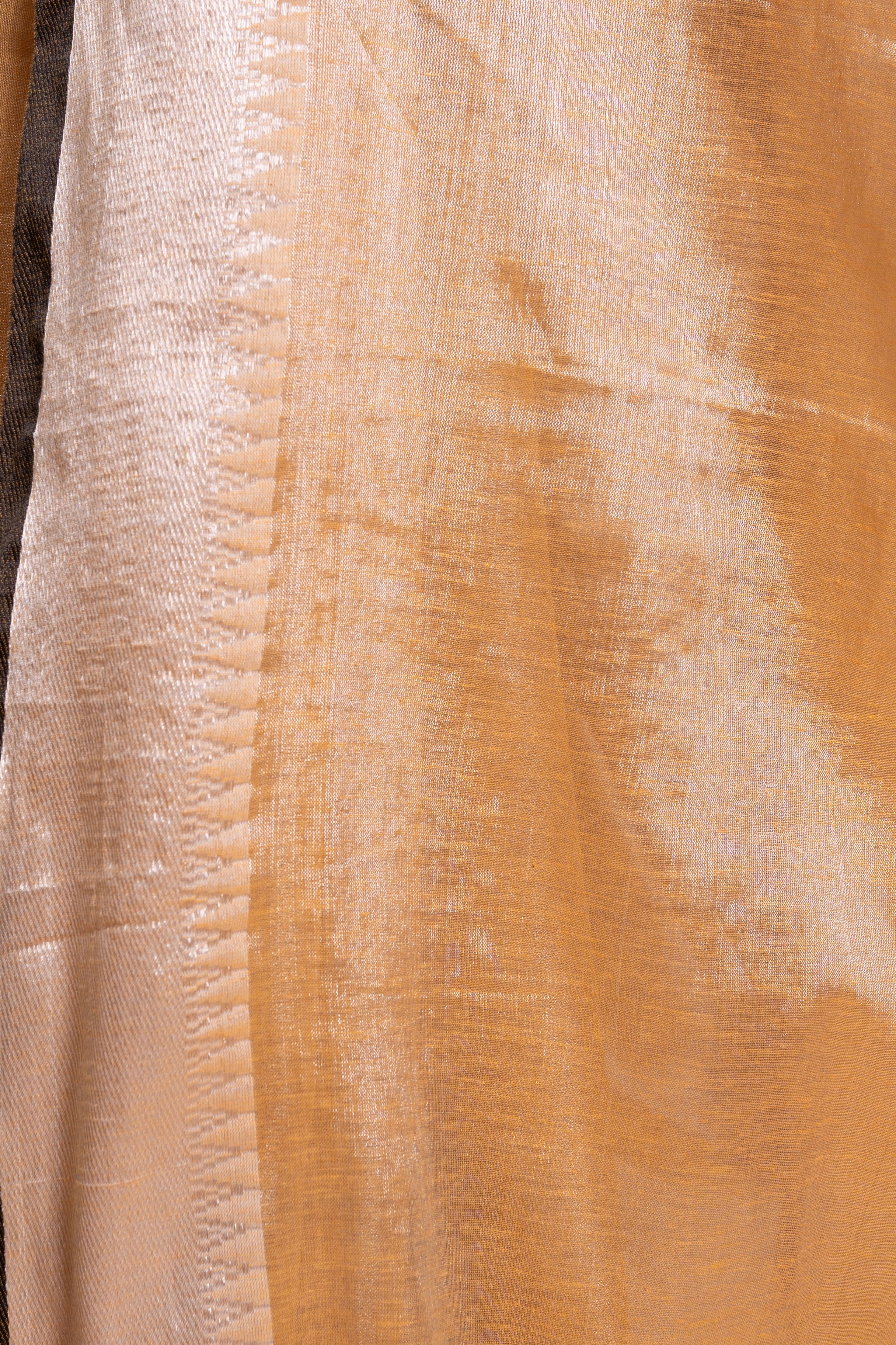 Golden Mist Pure Tissue Saree with Silver Sheen Border