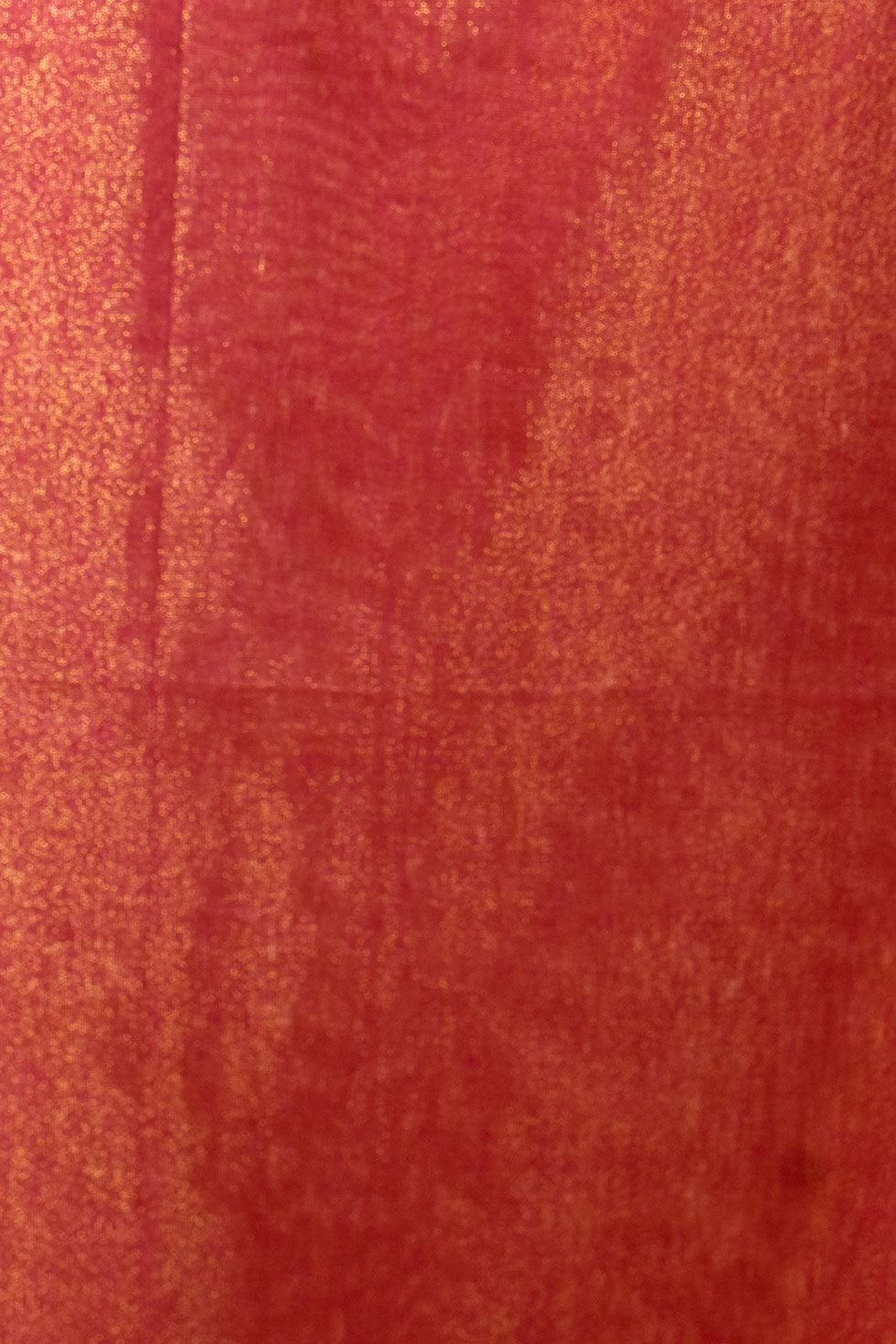 Amber Rust Linen Tissue Saree with Gold Stripe Pallu