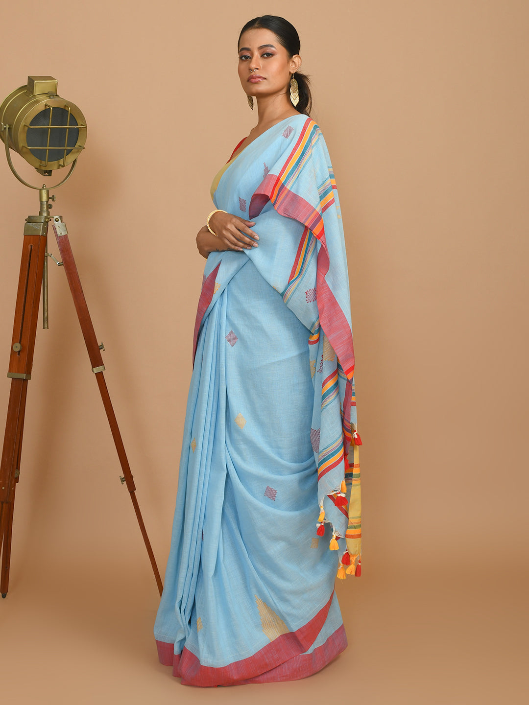 AZURE WHISPER (HANDLOOM 100% PURE COTTON SAREE)