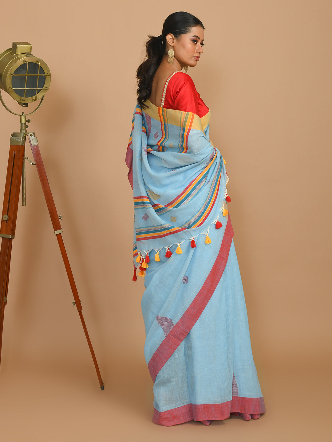 AZURE WHISPER (HANDLOOM 100% PURE COTTON SAREE)