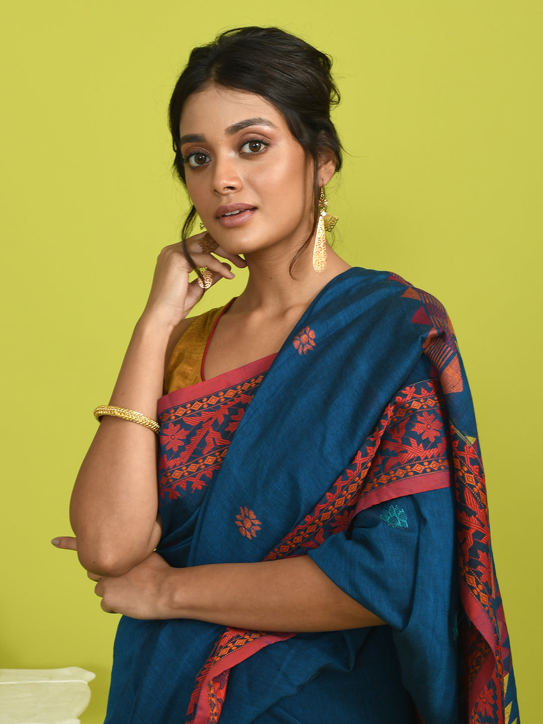 AZURE ESSENCE (HANDLOOM 100% PURE COTTON SAREE)