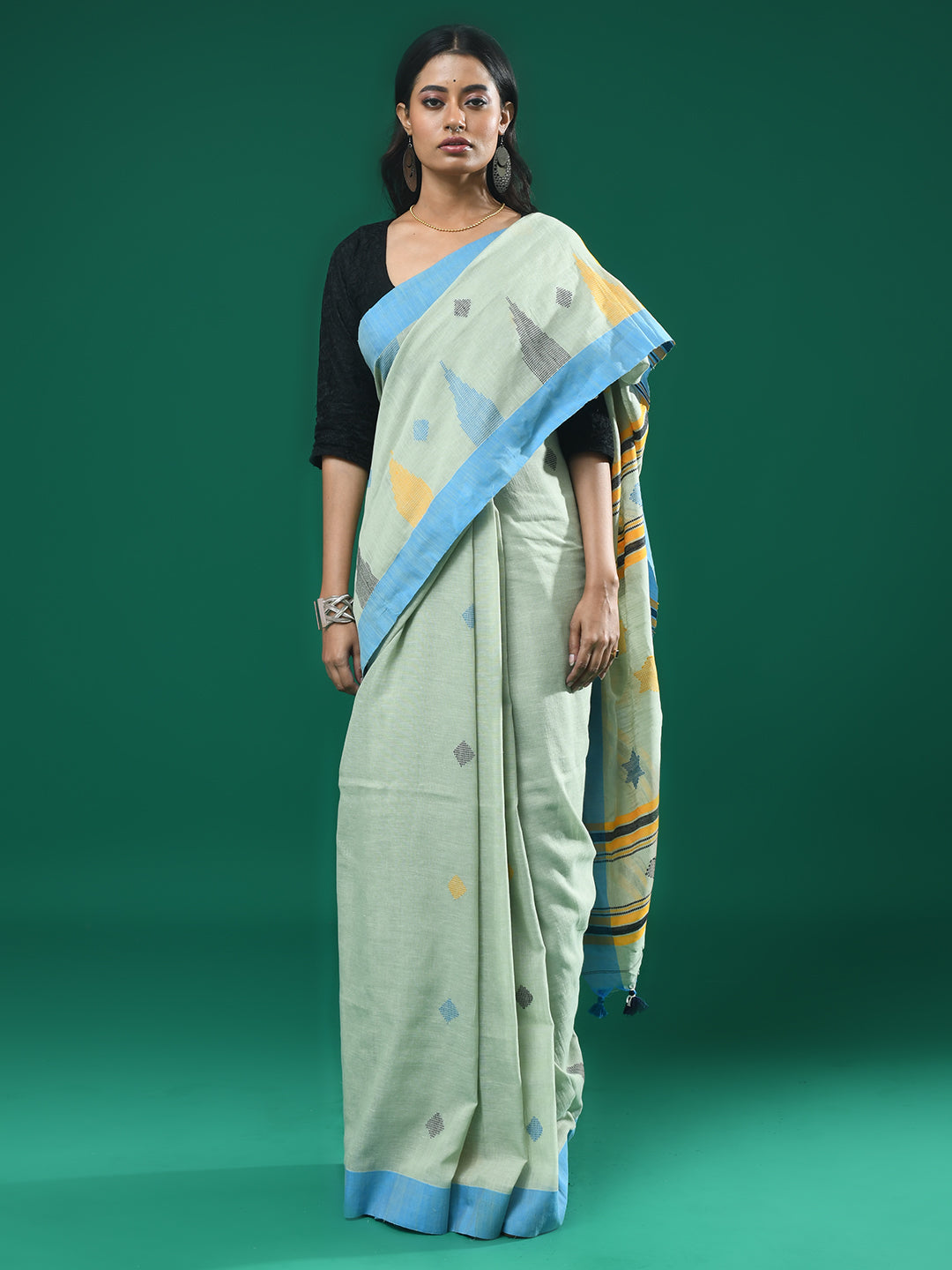VERDANT CALM (HANDLOOM 100% PURE COTTON SAREE)