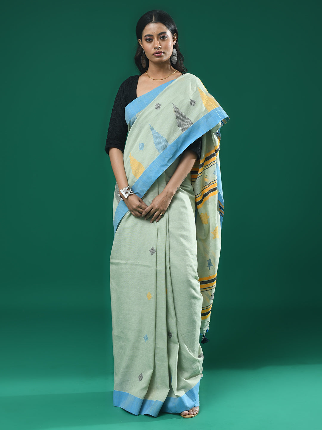 VERDANT CALM (HANDLOOM 100% PURE COTTON SAREE)