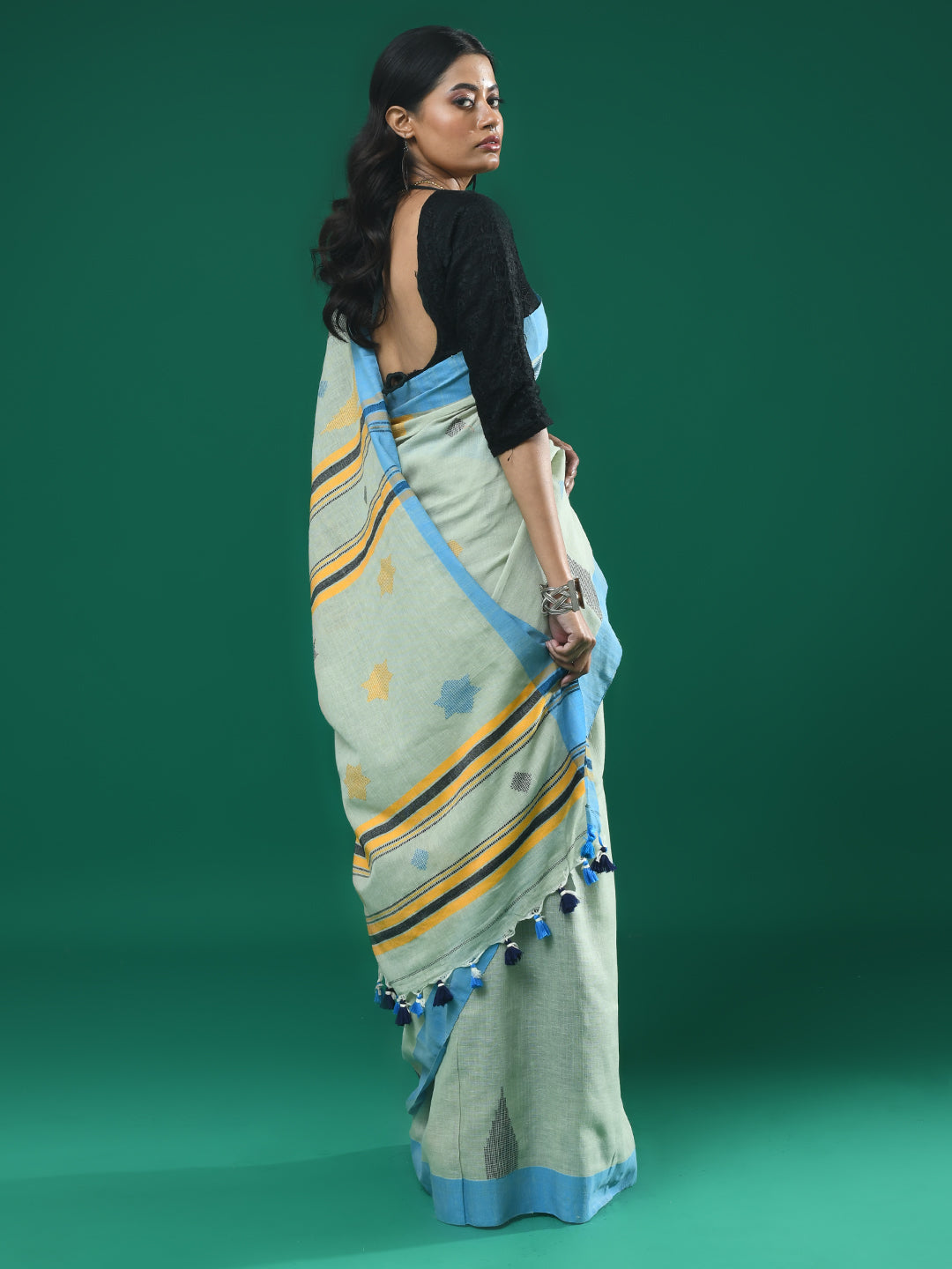 VERDANT CALM (HANDLOOM 100% PURE COTTON SAREE)
