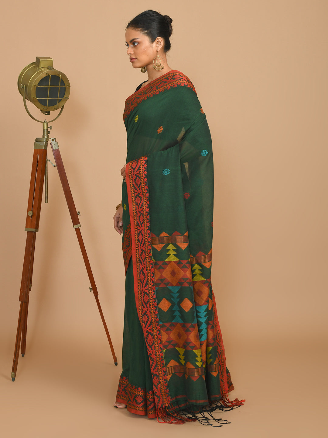 EMERALD HARMONY (HANDLOOM 100% PURE COTTON SAREE)