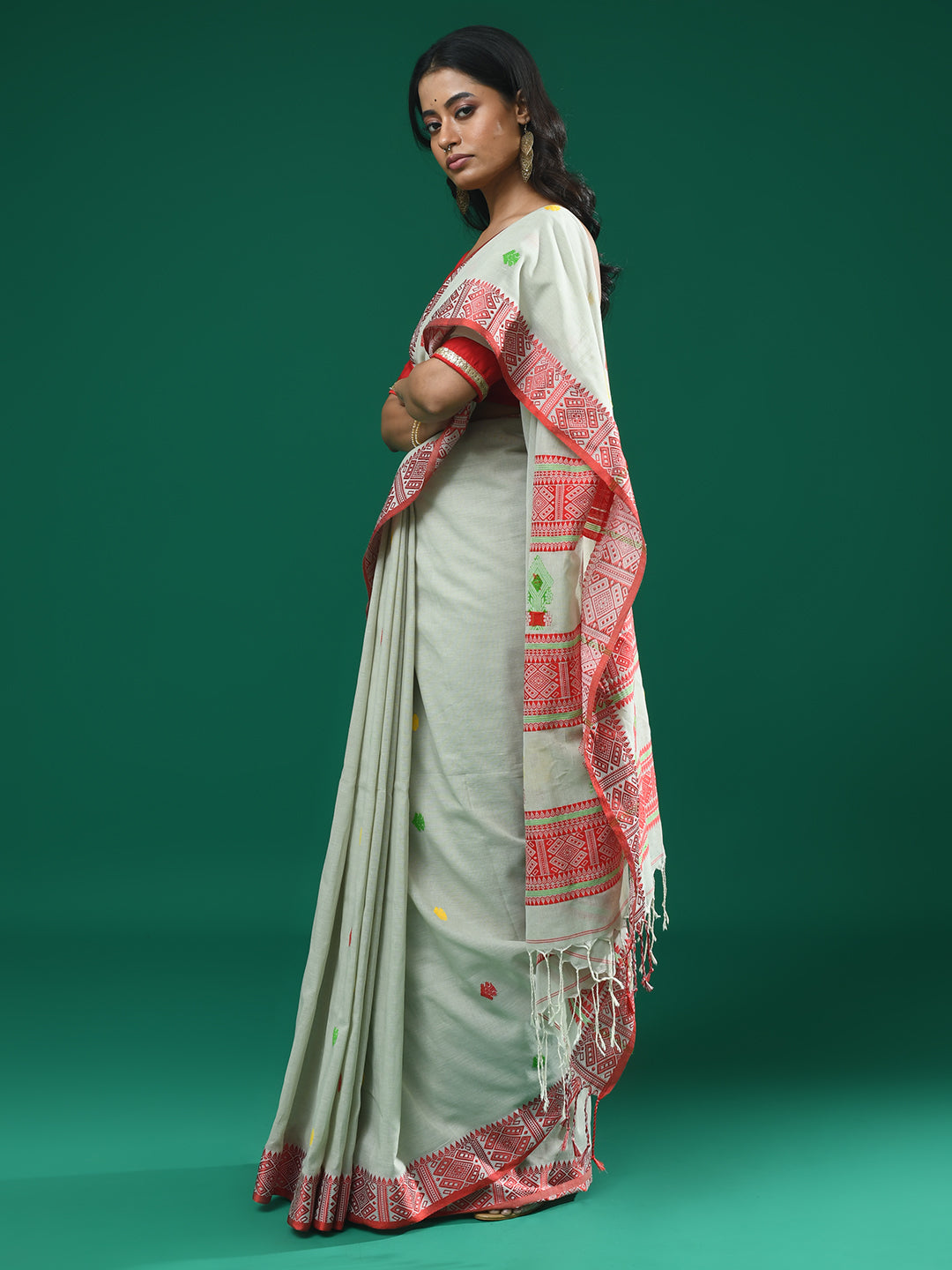FOREST WHISPER (HANDLOOM 100% PURE COTTON SAREE)