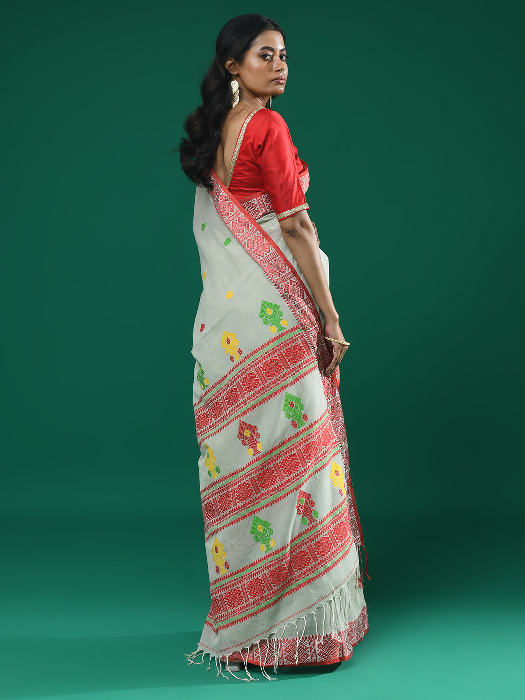 FOREST WHISPER (HANDLOOM 100% PURE COTTON SAREE)