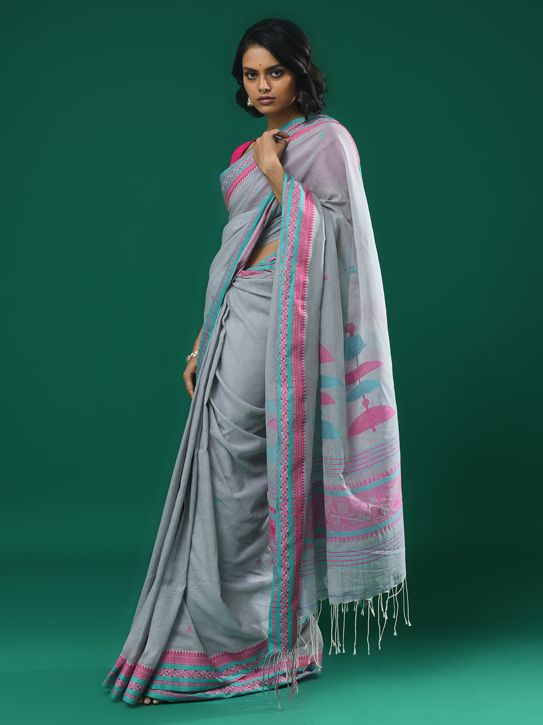 MAUVE SERENITY (HANDLOOM 100% PURE COTTON SAREE)