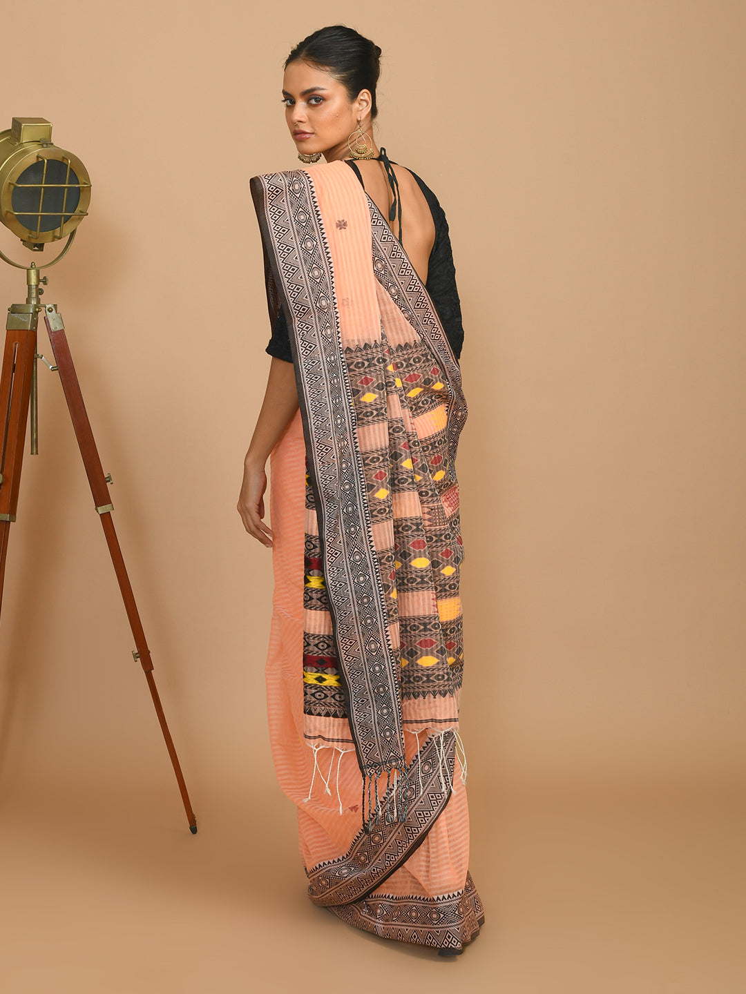 PEACH SERENITY (HANDLOOM 100% PURE COTTON SAREE)