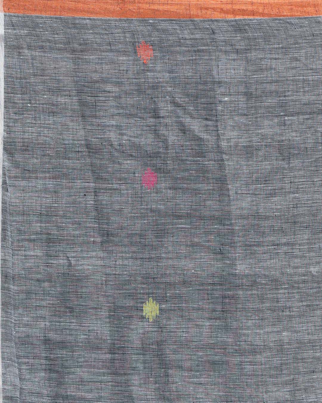 SILVER MIST (HANDLOOM PURE LINEN SAREE)