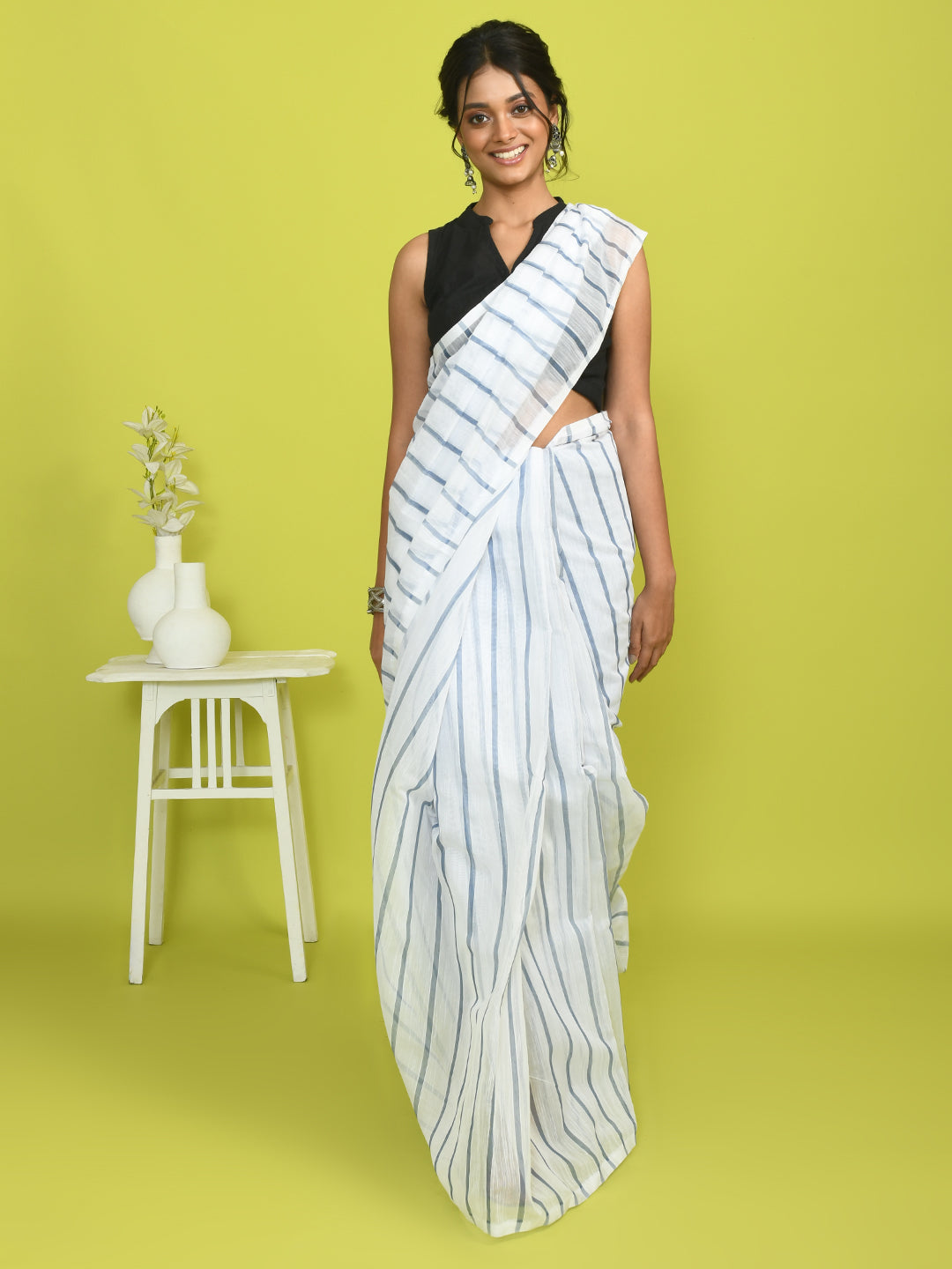 IVORY SERENITY (BENGAL HANDLOOM COTTON BLEND SAREE)