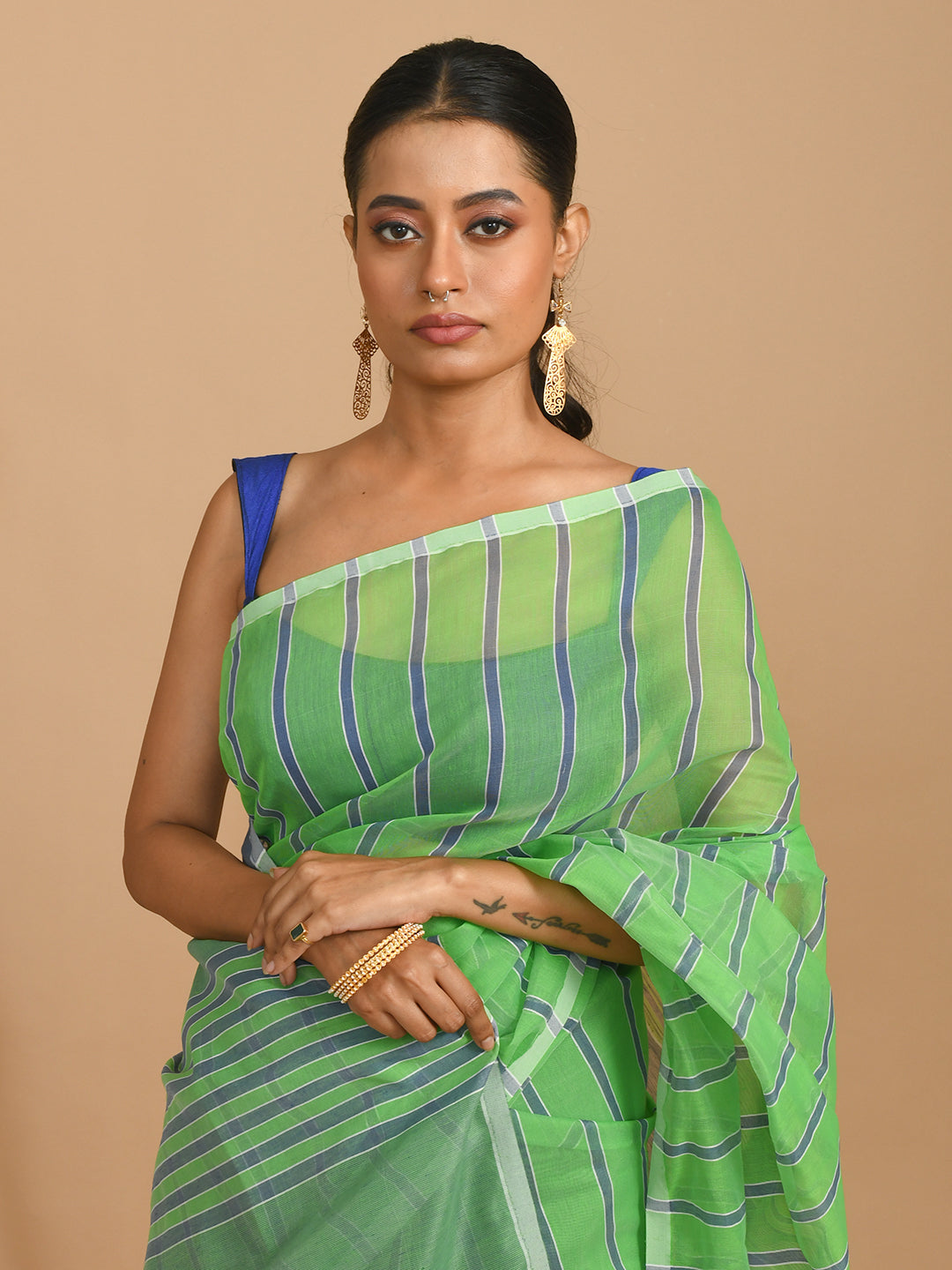 ZESTY LIME (BENGAL HANDLOOM COTTON BLEND SAREE)