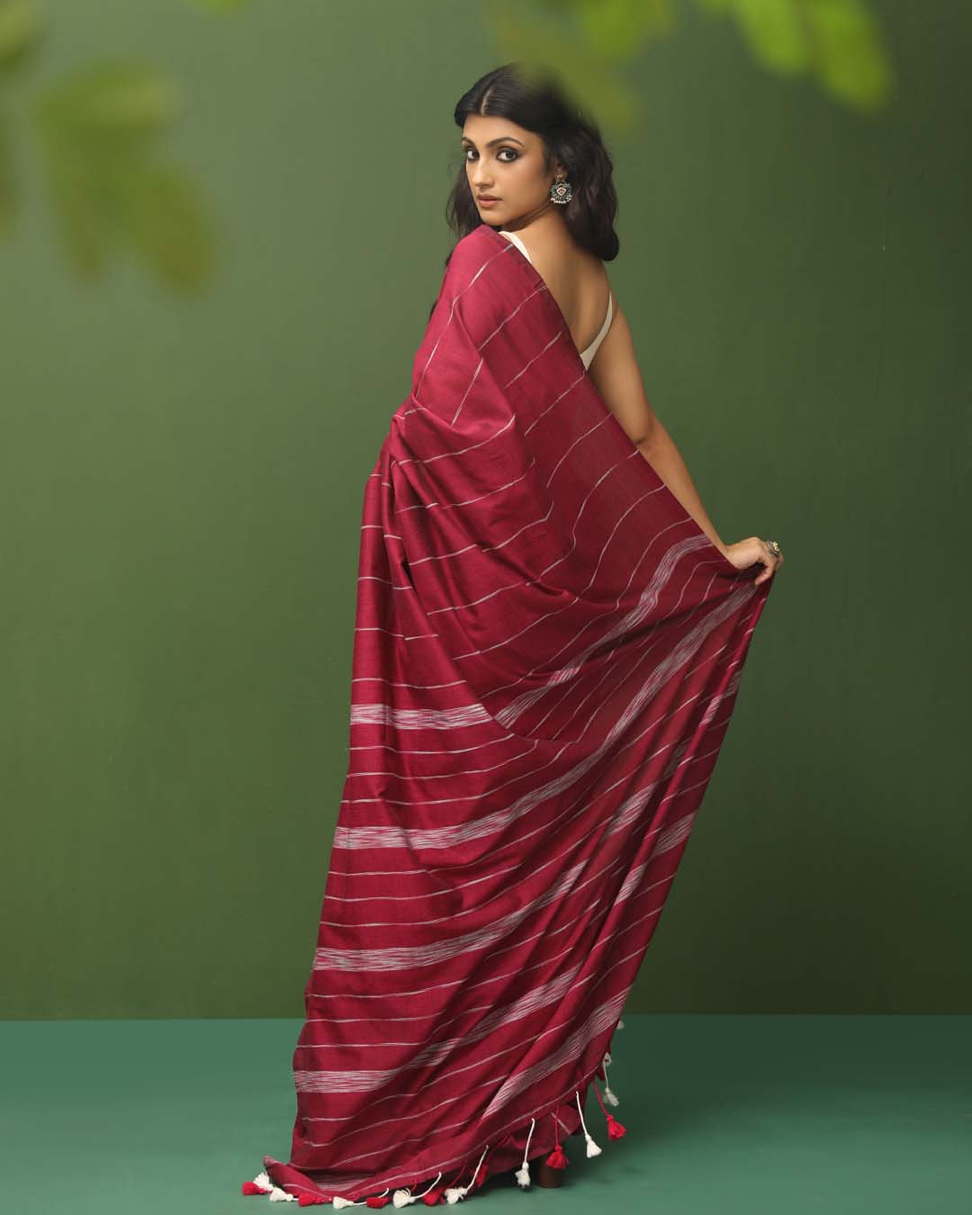 FUCHSIA FLAIR (BENGAL HANDLOOM COTTON BLEND SAREE)