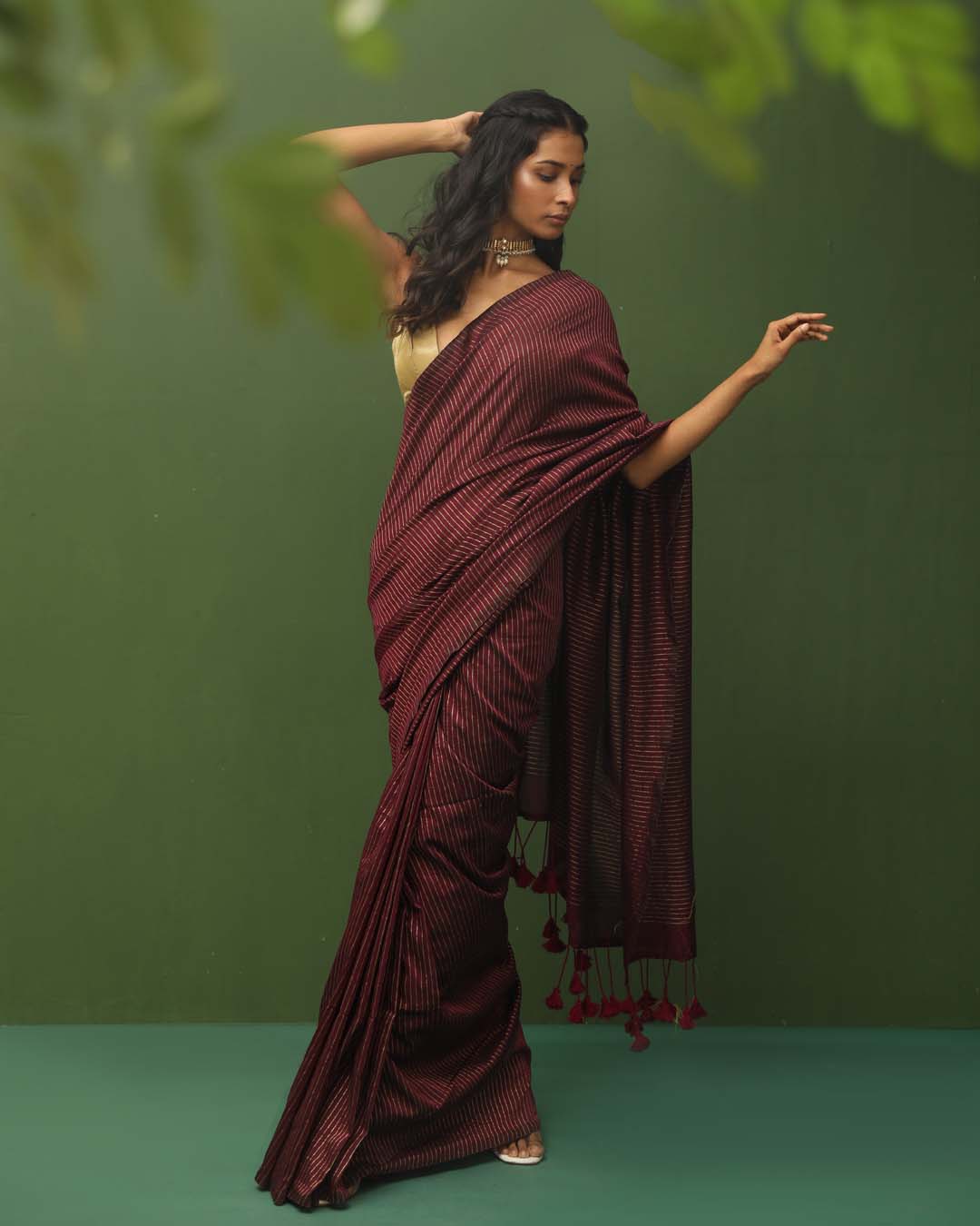 LAVENDER STRIPES (BENGAL HANDLOOM COTTON BLEND SAREE)