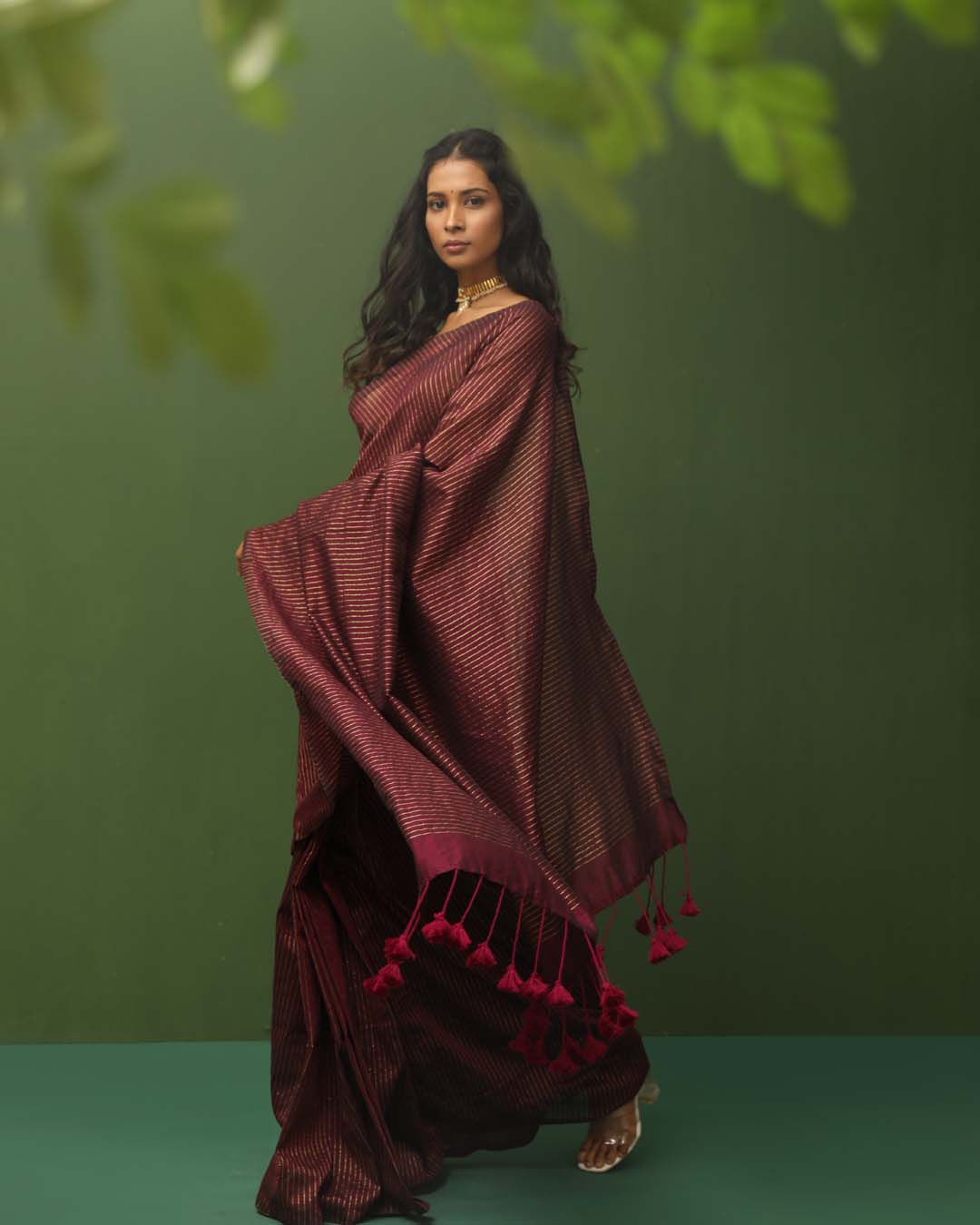 LAVENDER STRIPES (BENGAL HANDLOOM COTTON BLEND SAREE)