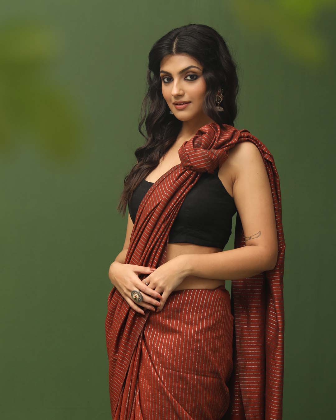 AUTUMN STRIPES (BENGAL HANDLOOM COTTON BLEND SAREE)