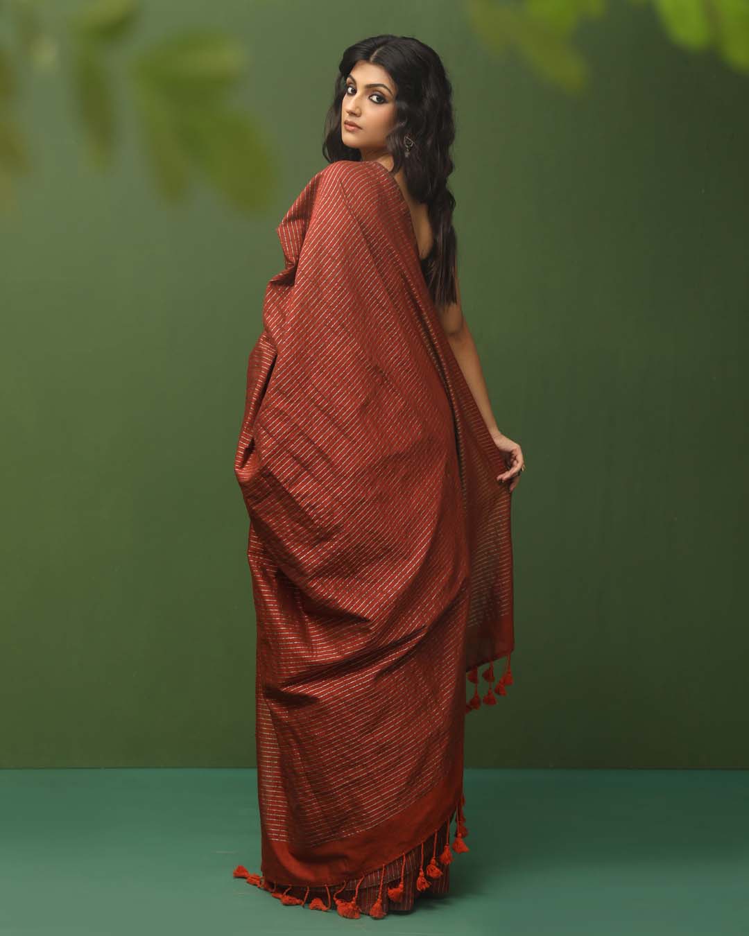 AUTUMN STRIPES (BENGAL HANDLOOM COTTON BLEND SAREE)