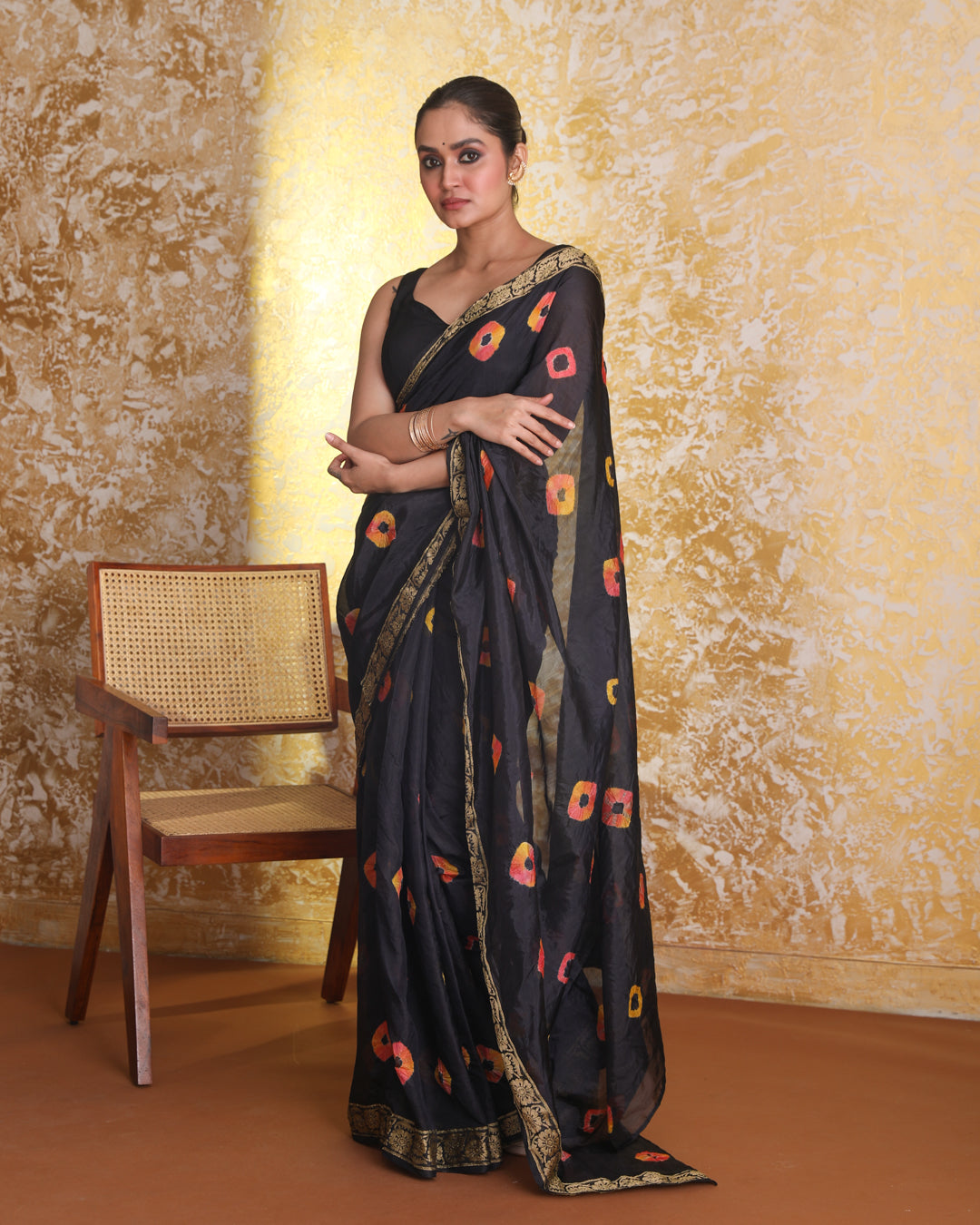 GLISTENING BANDHANI SILK (BANDHANI  SILK SAREE)