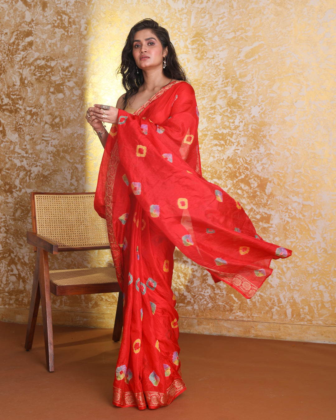 SILKEN LUMINESCENCE (BANDHANI  SILK SAREE)