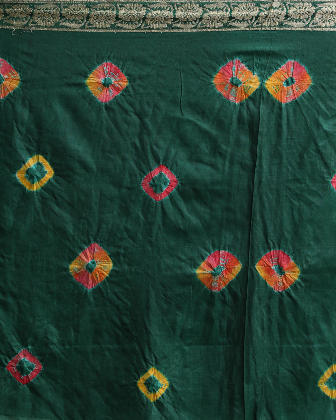 VERDANT RADIANCE (BANDHANI  SILK SAREE)