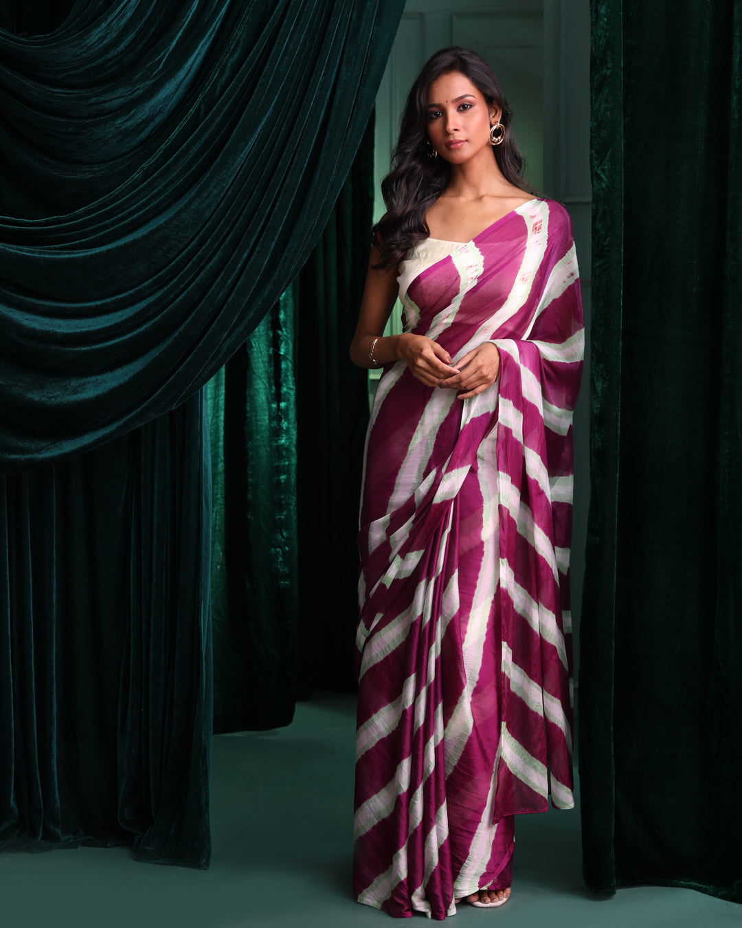 AURORA BLOOM (LEHERIYA  SAREE)