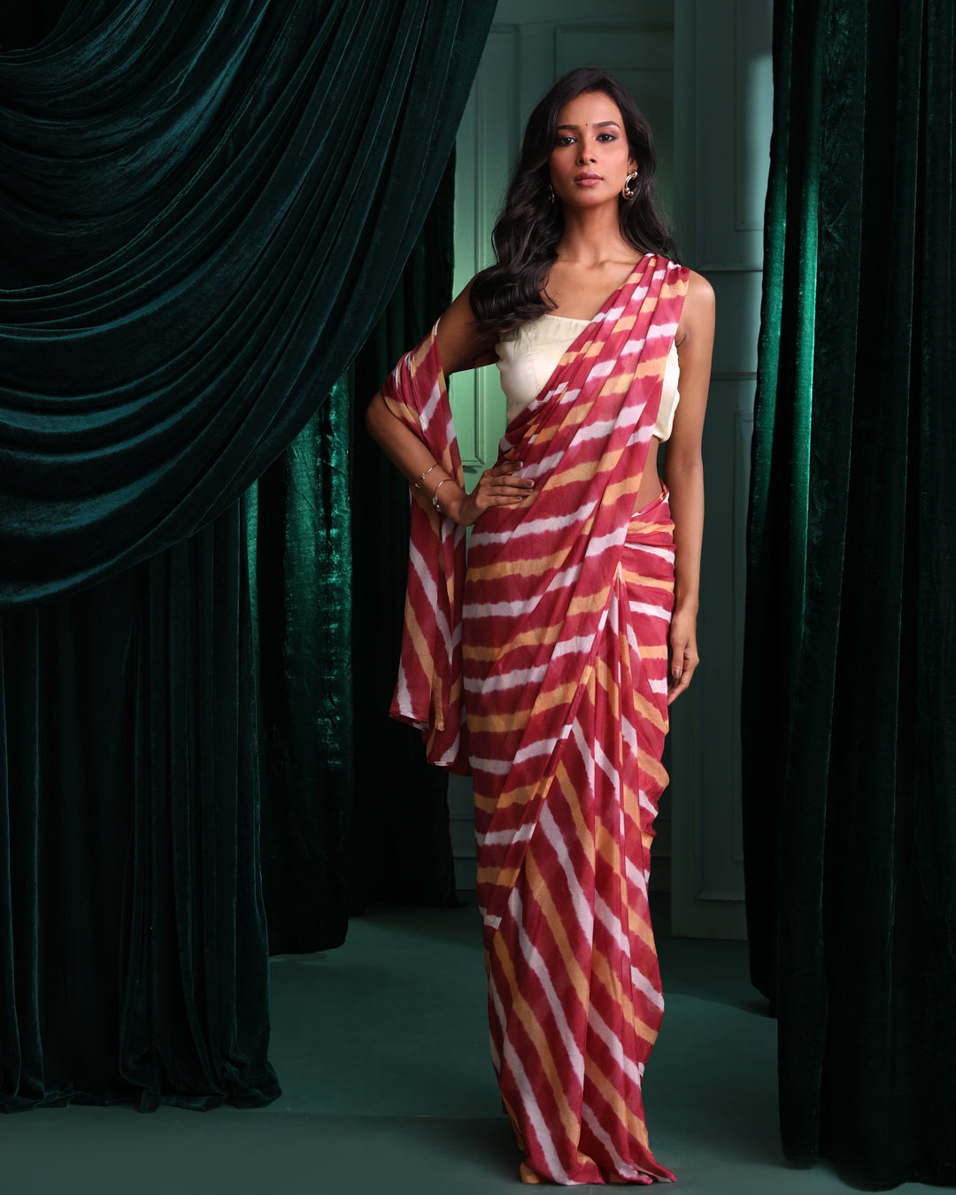 MAROON WAVES (  SAREE)