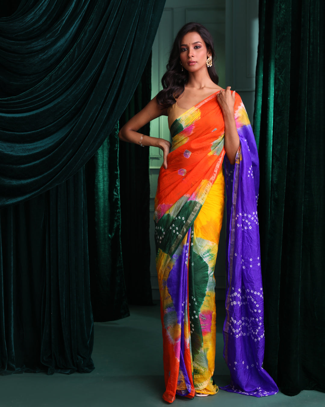MADHURYA (BANDHANI POLY CREPE SAREE)
