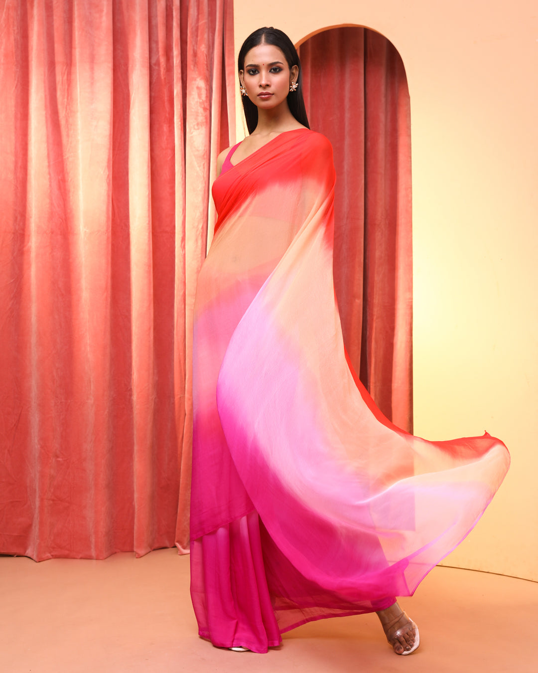 PEACHY DREAM (OMBRE  SAREE)