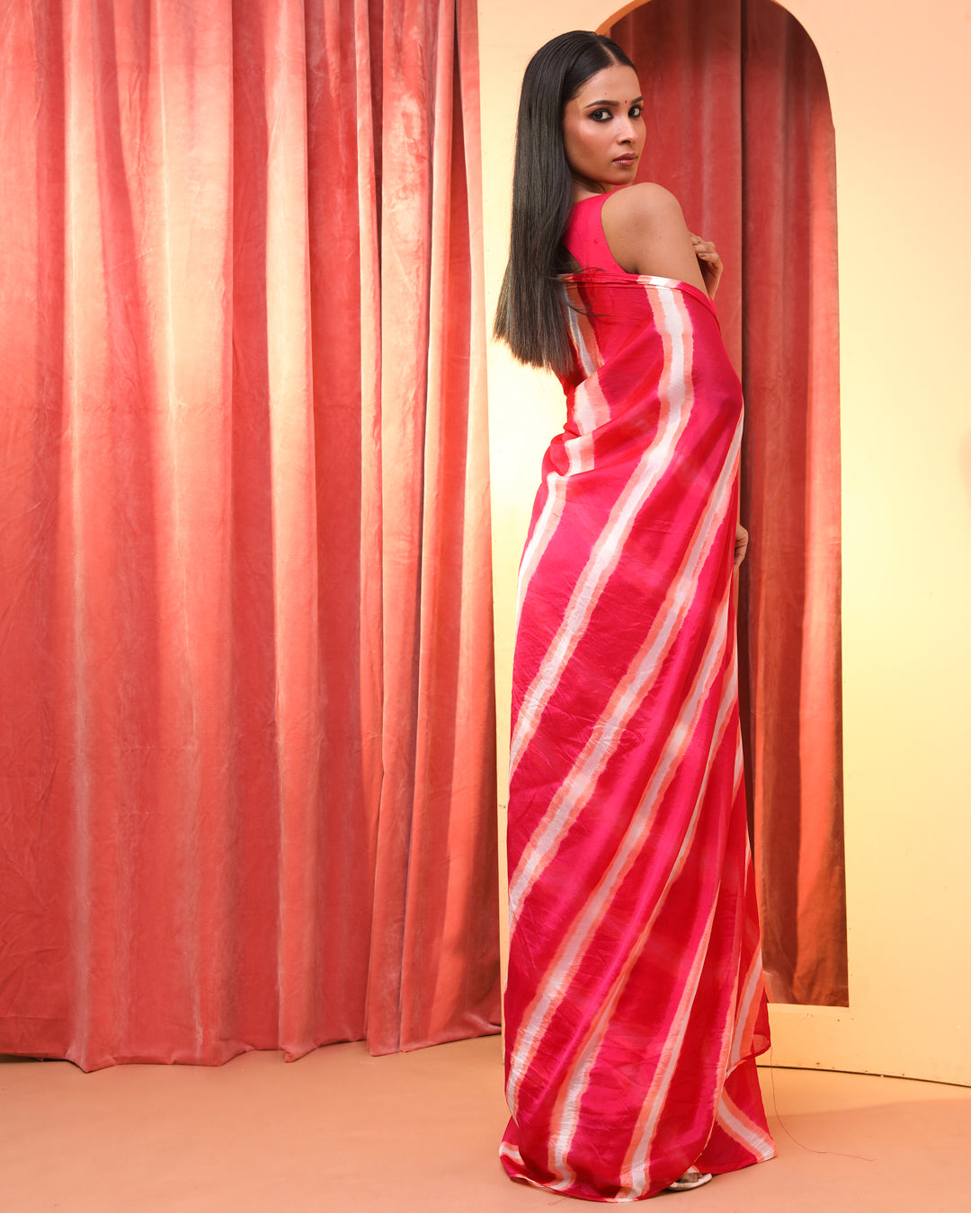 PINK BLISS (LEHERIYA  SAREE)