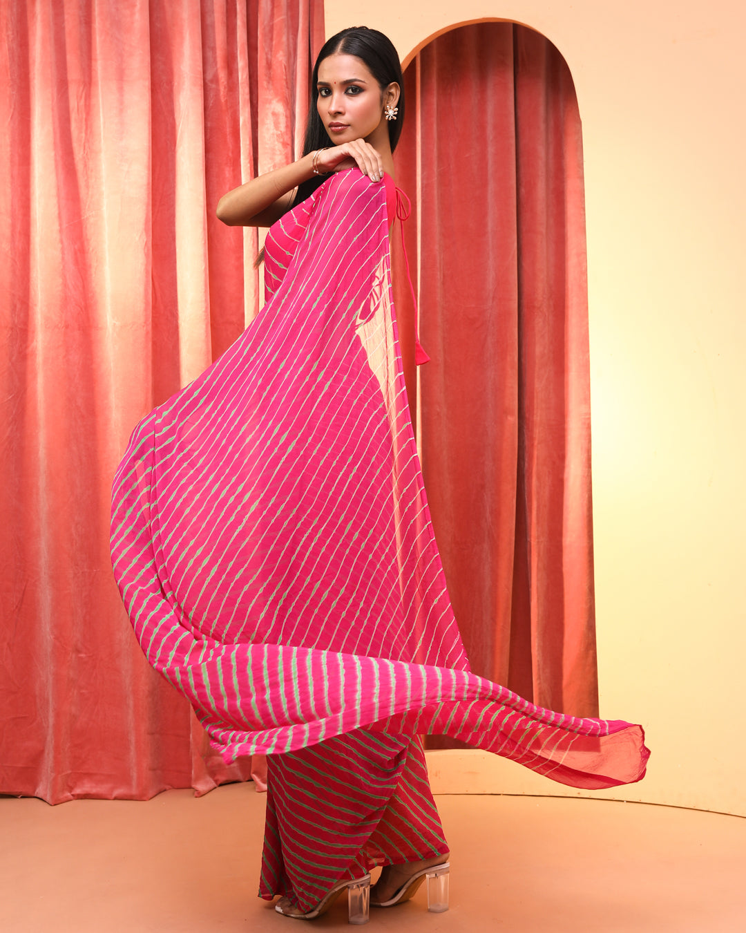 PINK HORIZON LEHERIYA (LEHERIYA  SAREE)