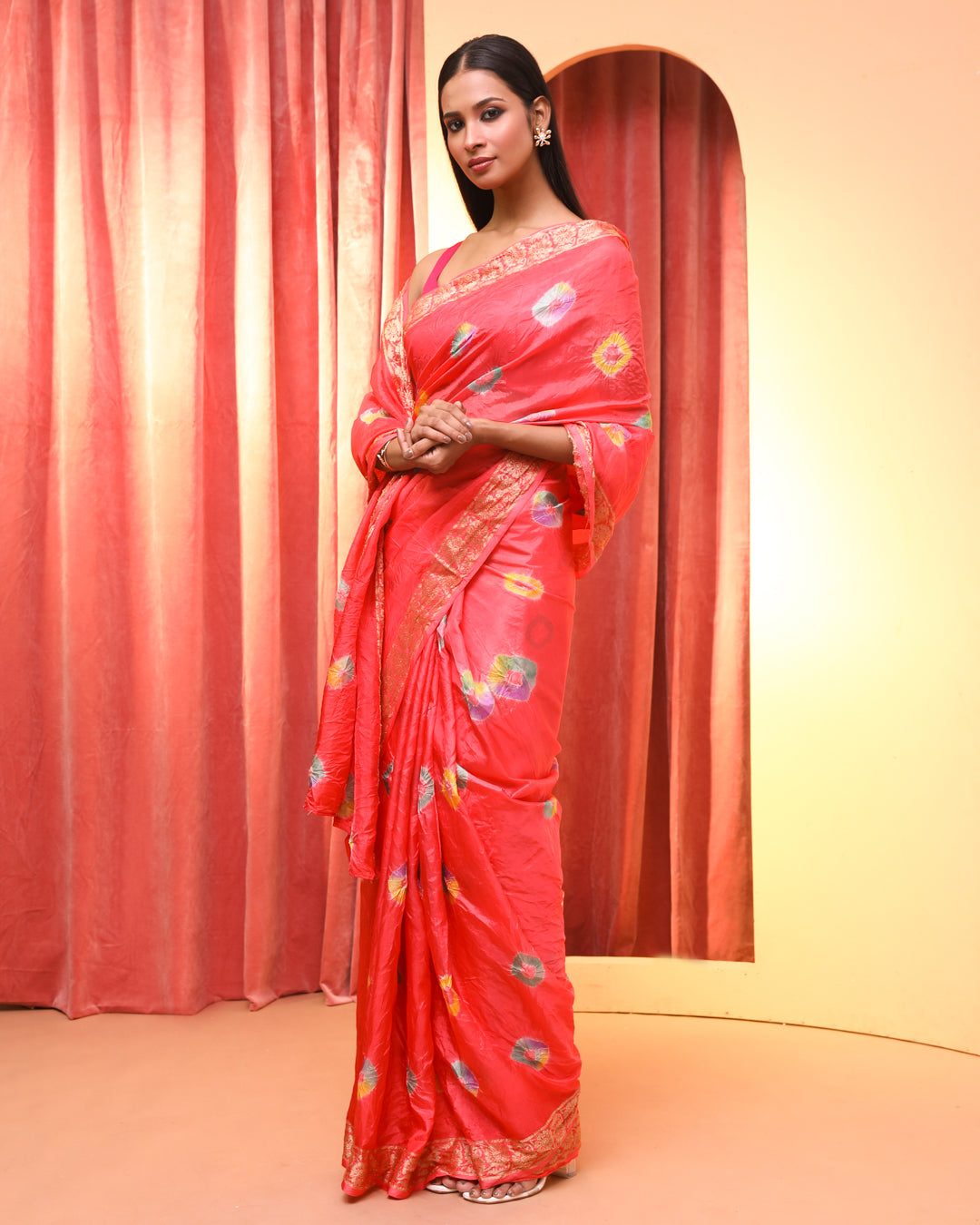 GLEAMING HERITAGE (BANDHANI POLY SILK SAREE)