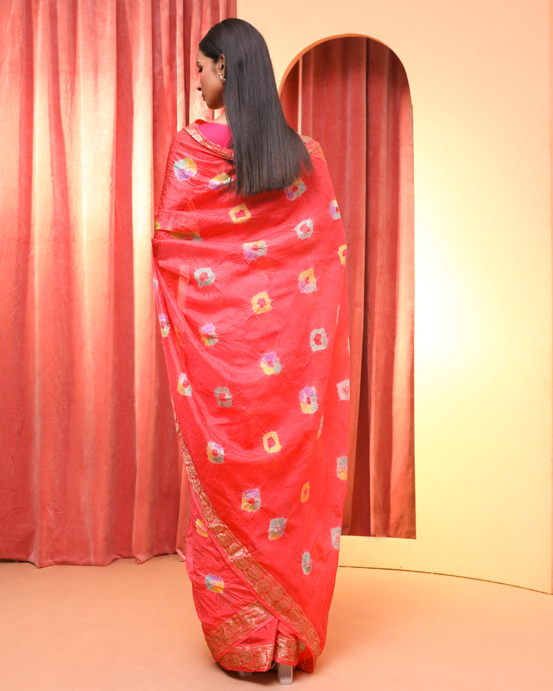 GLEAMING HERITAGE (BANDHANI POLY SILK SAREE)