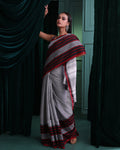 Graphite Ember Dhanekhali Cotton Saree