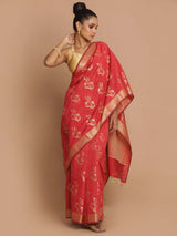 CRIMSON LILIES (BANARASI LIVA SAREE)