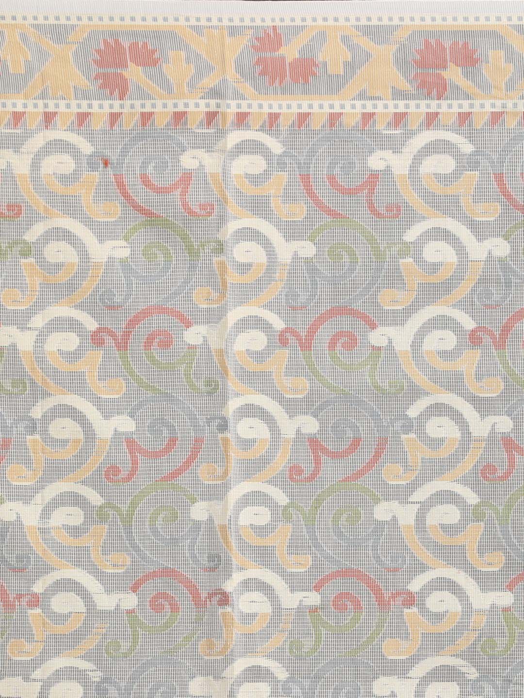 Indethnic Banarasi White Woven Design Daily Wear Saree - Saree Detail View