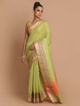 MATCHA GLAZE (BANARASI COTTON BLEND SAREE)