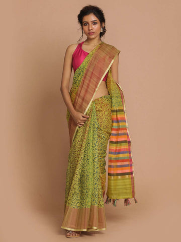 EVERGREEN (BANARASI COTTON BLEND SAREE)