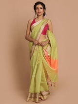 GREEN APPLE (BANARASI COTTON BLEND SAREE)