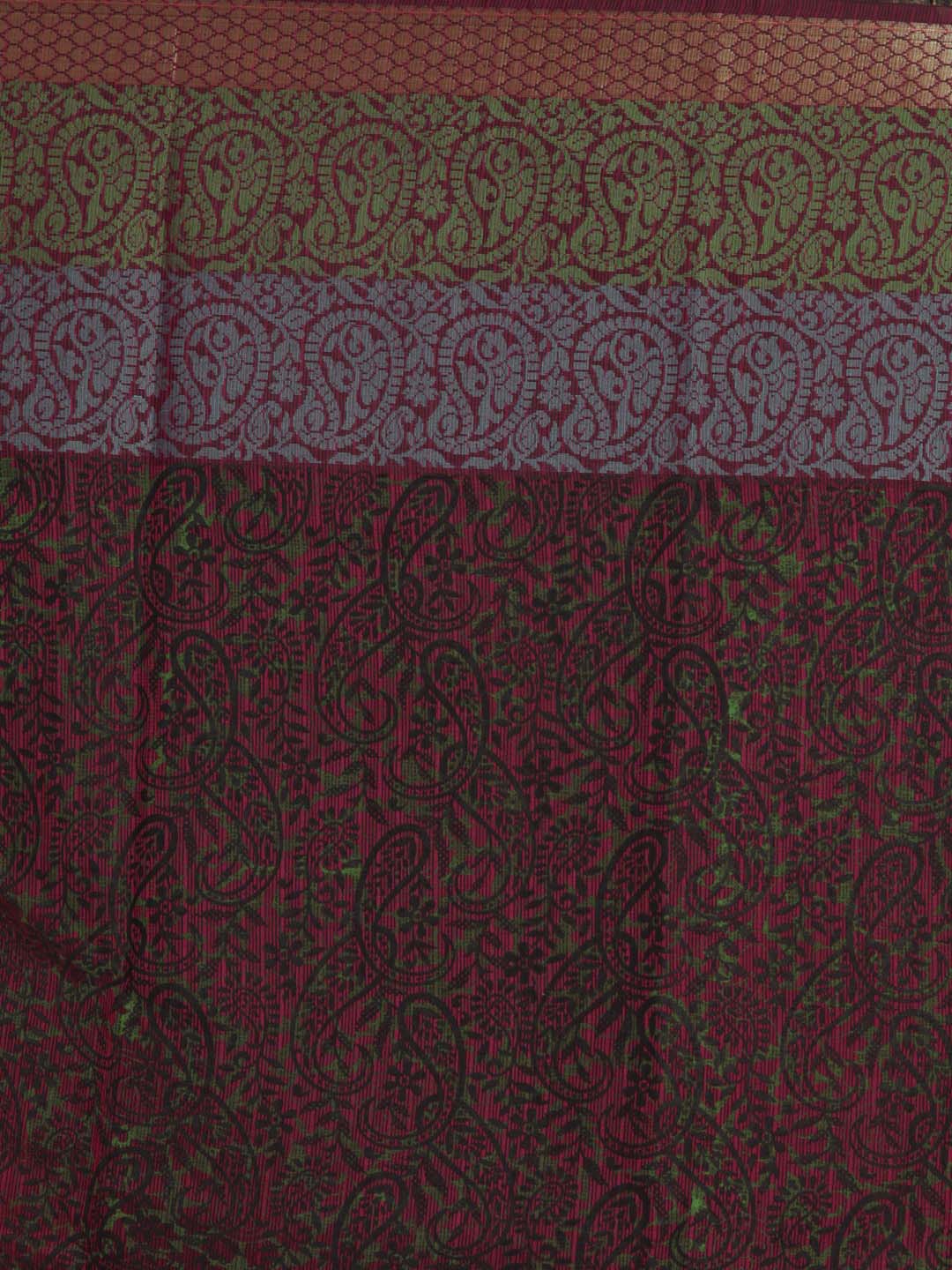 Indethnic Banarasi Magenta Printed Daily Wear Saree - Saree Detail View