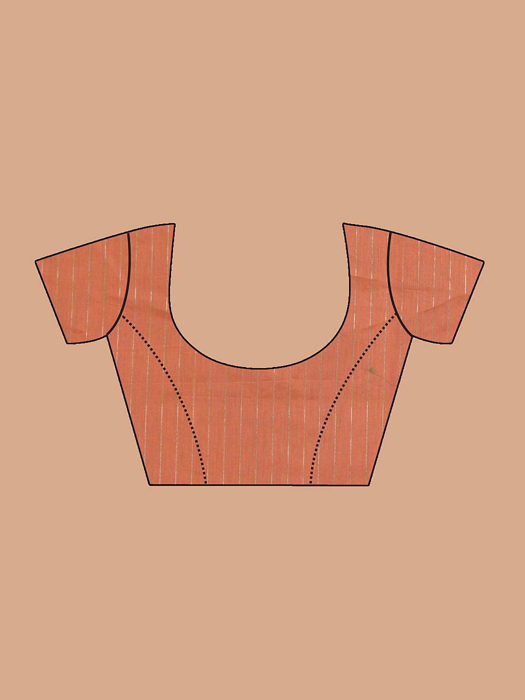 Indethnic Banarasi Orange Solid Daily Wear Saree - Blouse Piece View