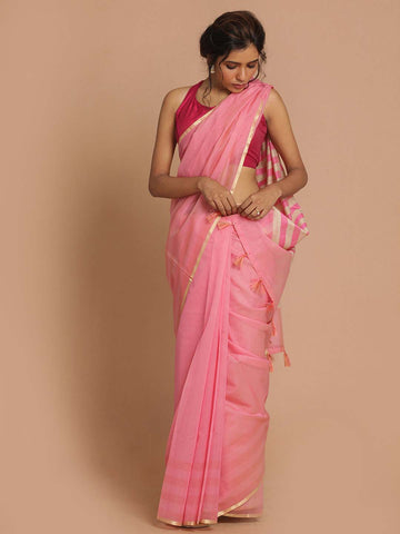 PRETTY PINK (BANARASI COTTON BLEND SAREE)