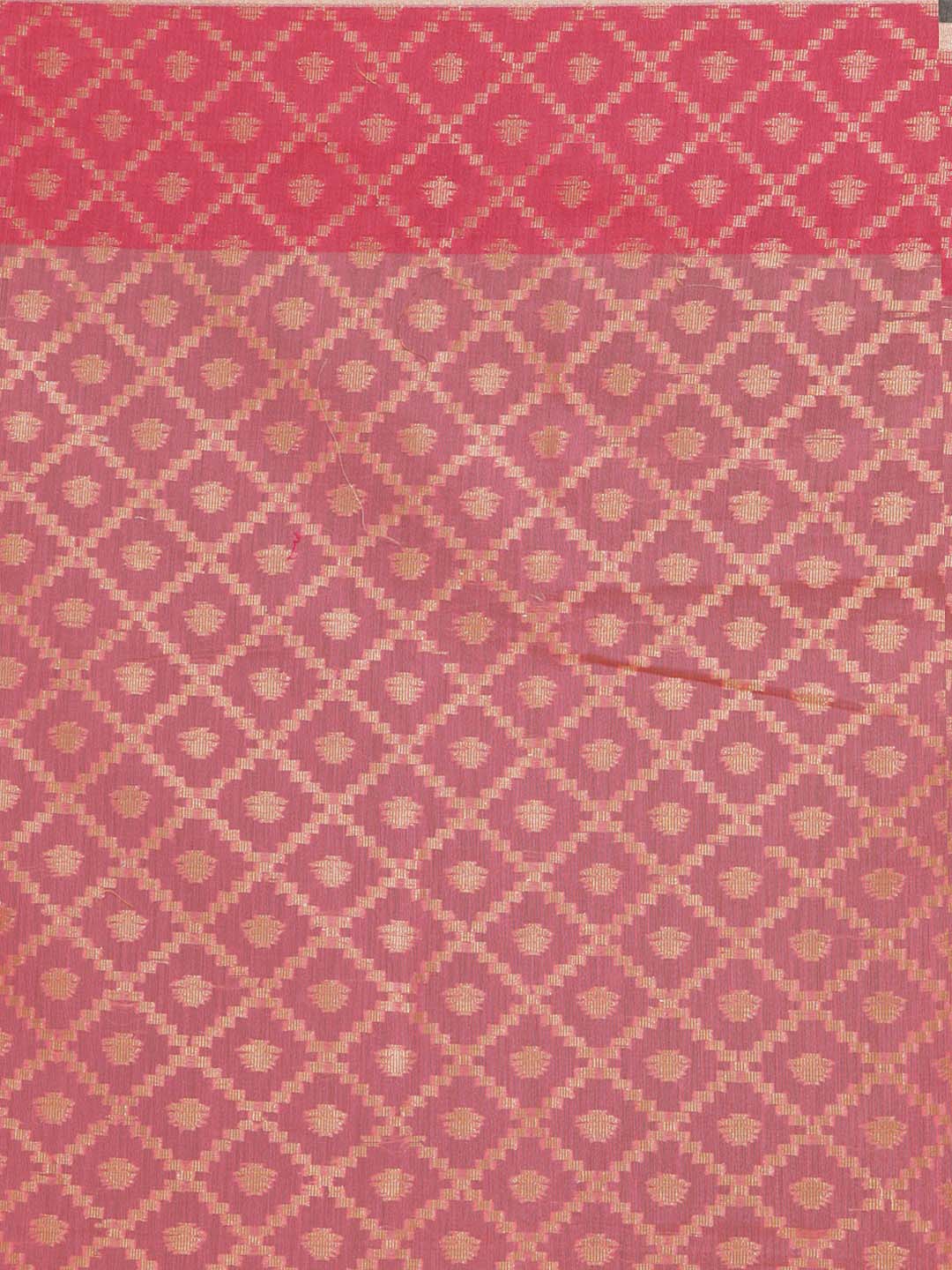 Indethnic Banarasi Pink Woven Design Party Wear Saree - Saree Detail View