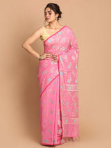 BLUSH PAISLEY DREAM (BANARASI COTTON BLEND SAREE)
