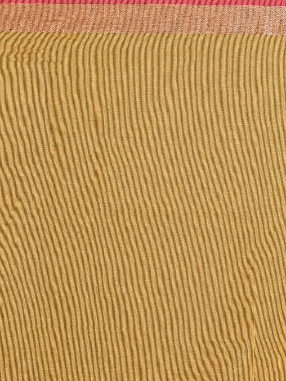 Indethnic Banarasi Yellow Solid Daily Wear Saree - Saree Detail View