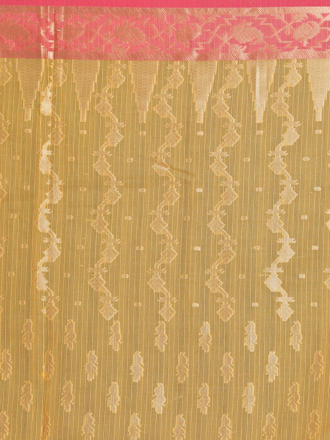 Indethnic Banarasi Yellow Woven Design Daily Wear Saree - Saree Detail View