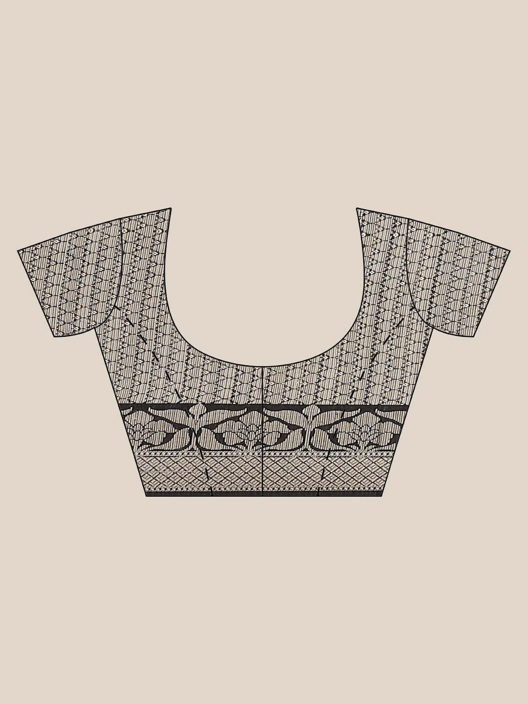 Indethnic Banarasi Black Woven Design Work Wear Saree - Blouse Piece View