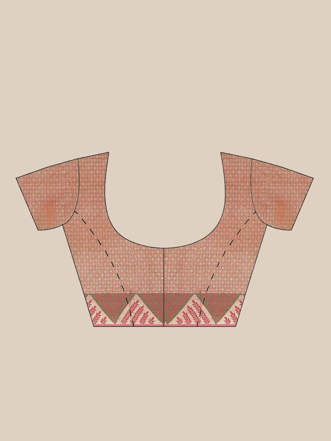 Indethnic Banarasi Cream Woven Design Festive Wear Saree - Blouse Piece View