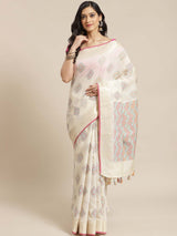 IVORY PASSION (BANARASI LIVA SAREE)