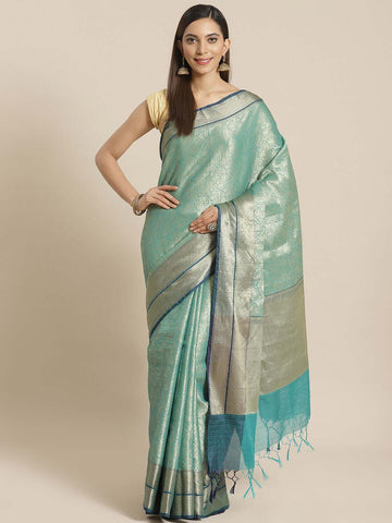 EVENING IN GREEN (BANARASI LIVA SAREE)
